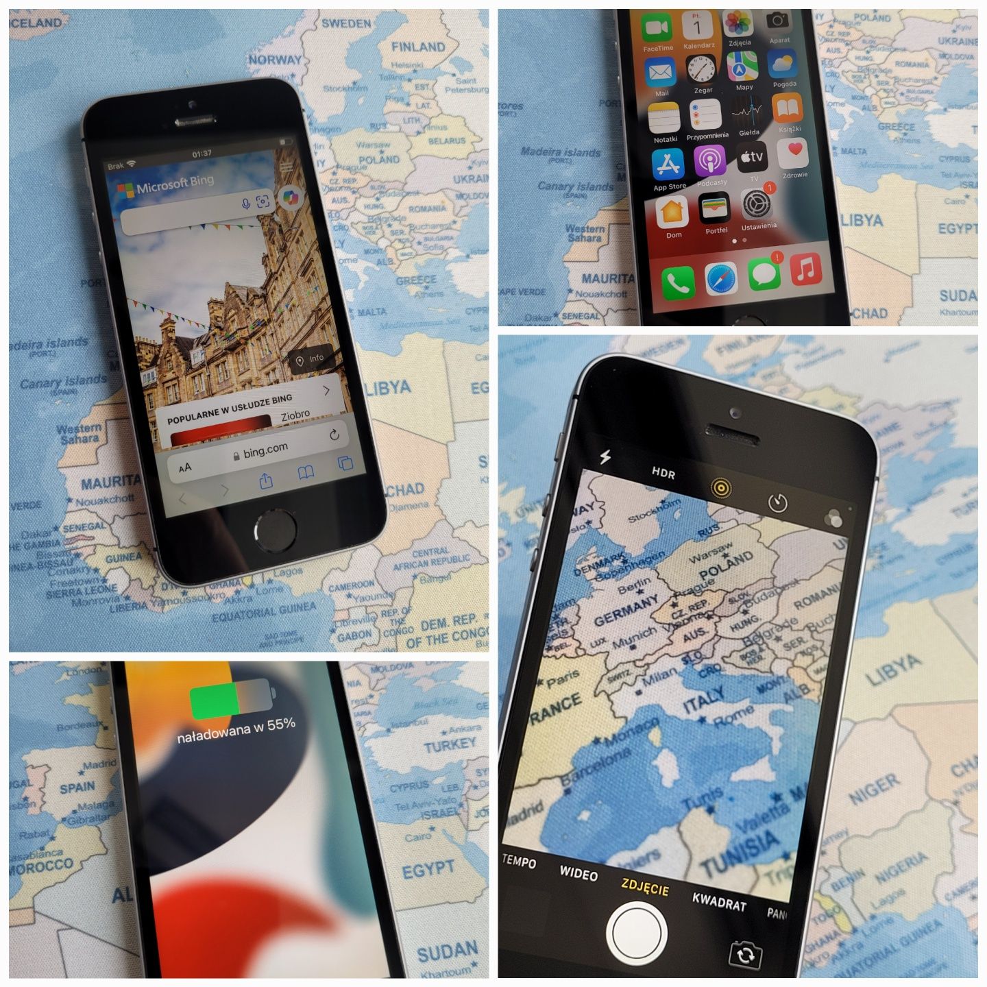 iPhone SE 32 GB Space Gray (A1723) + ładowarka, iOS 15.8.4