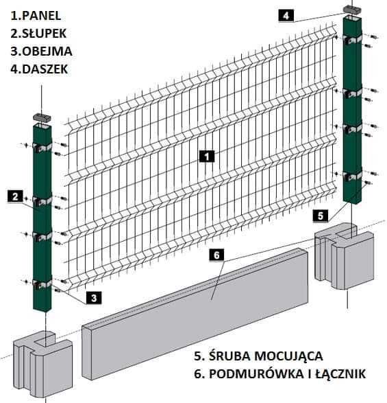 Panel ogrodzeniowy ocynk + RAL fi 4mm wys.153 cm 50x200 3d
