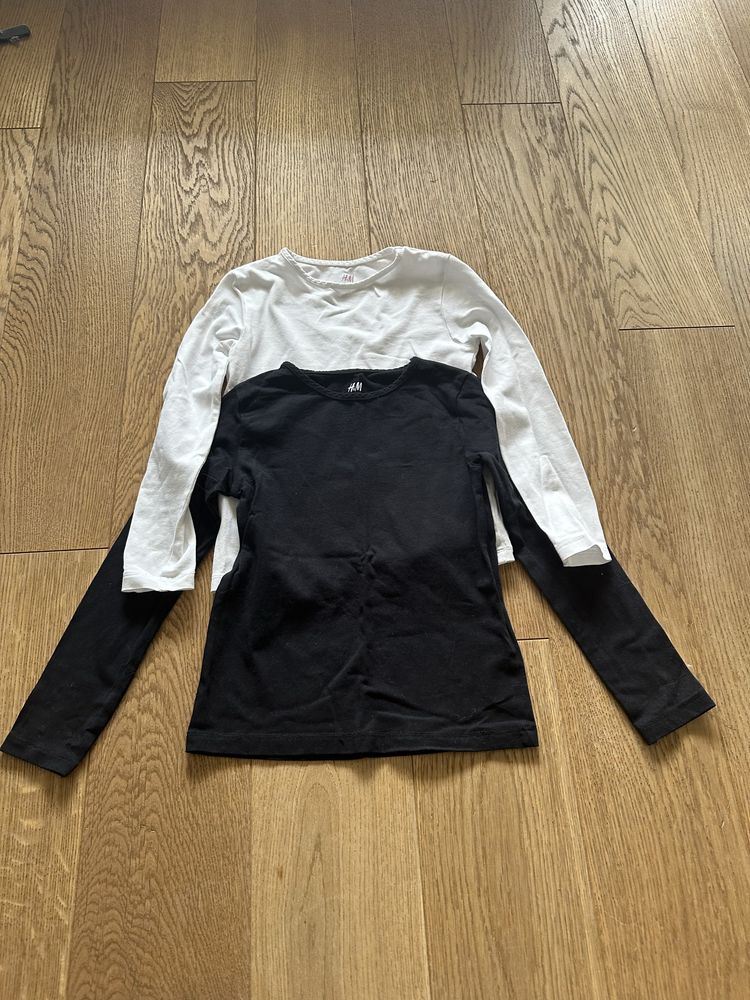 H&M 2x Longsleeve basic organic cotton 110/116