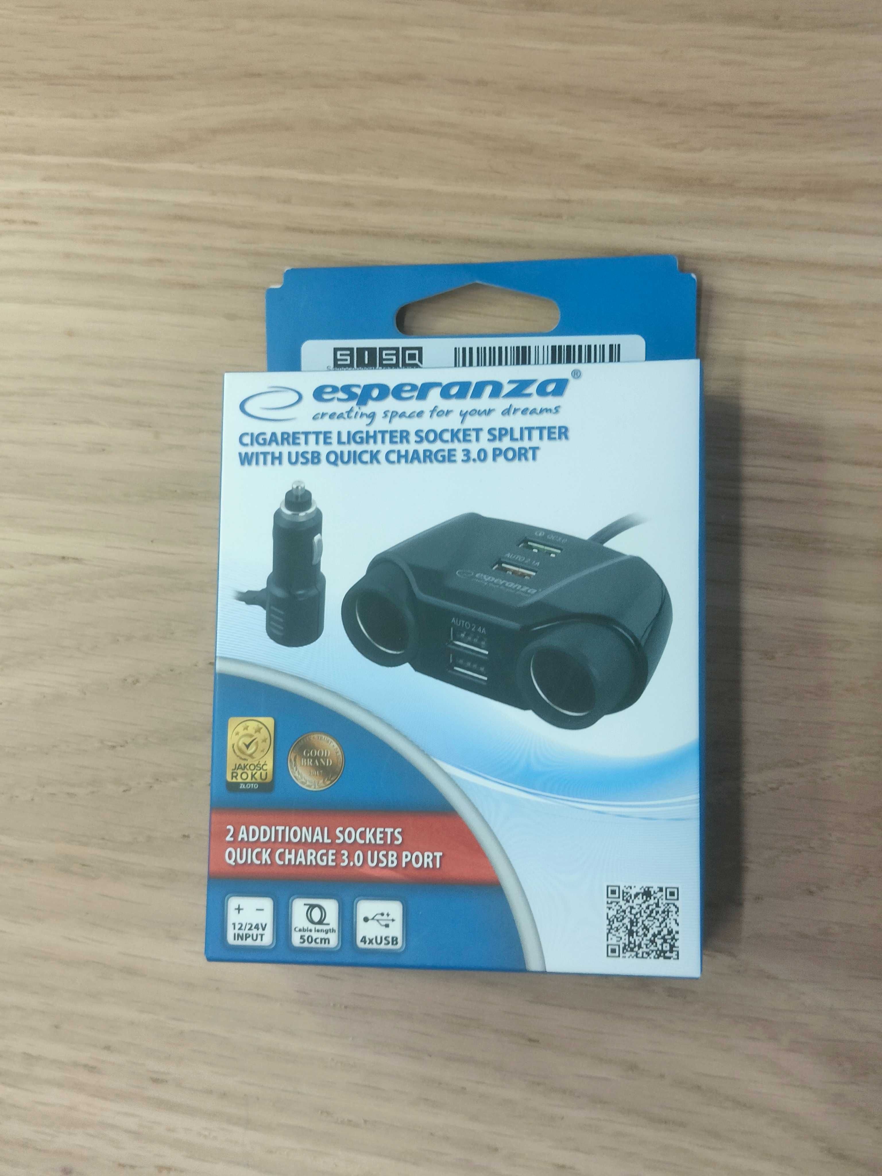 Rozdzielacz gniazda zapalniczki z 4 portami USB