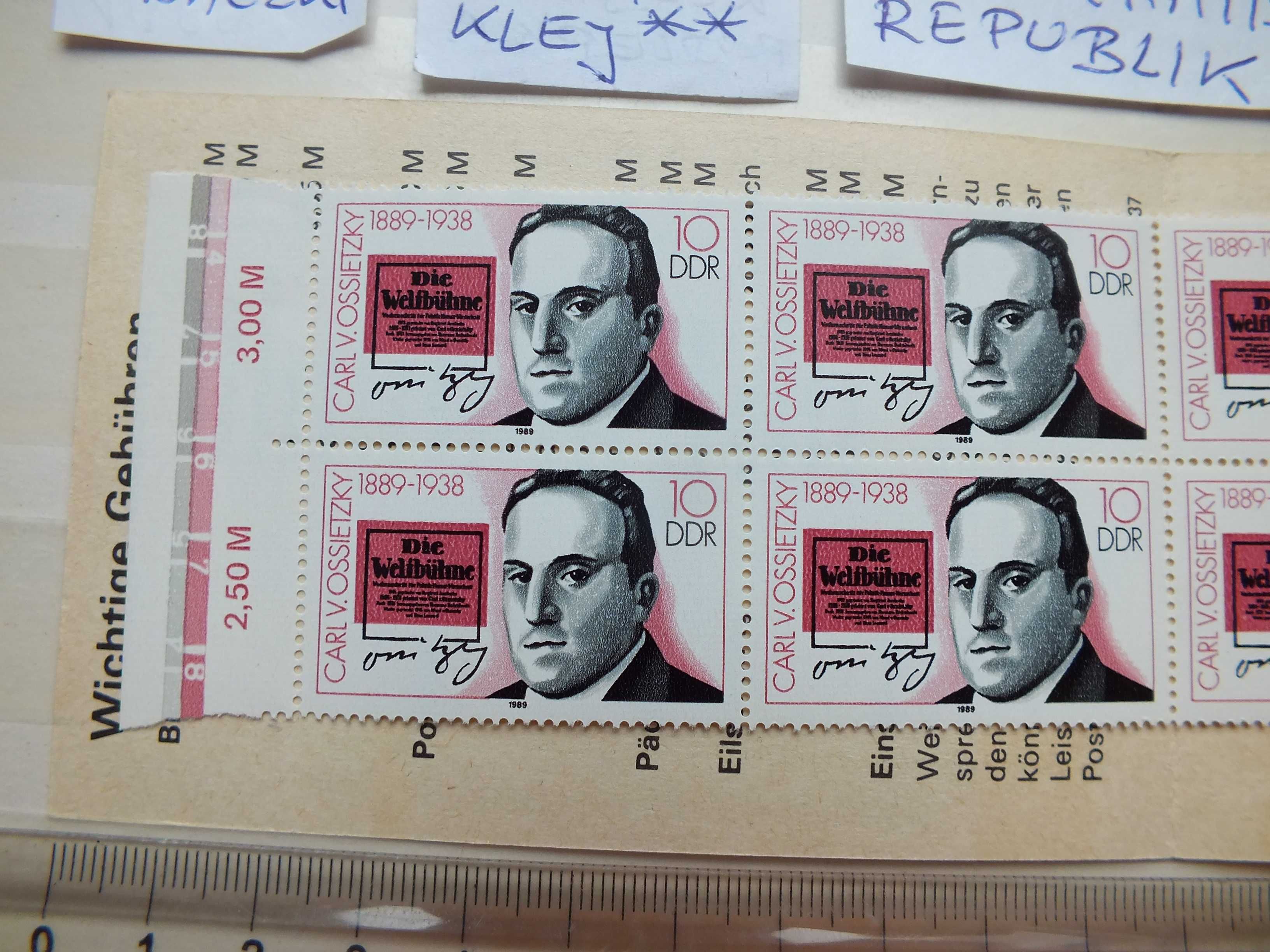 karnet 10szt. pasek znaczki Mi3231  DDR 1989r. Niemcy NRD czyste **