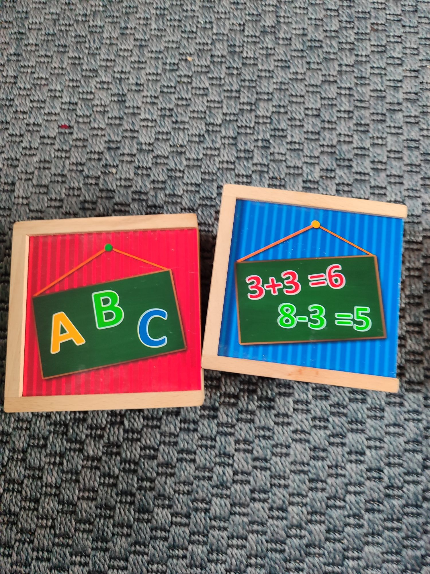 Drewniana gra edukacyjna cyfry liczby litery  alfabet