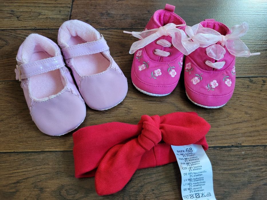 Buciki niechodki + opaska, nowy zestaw