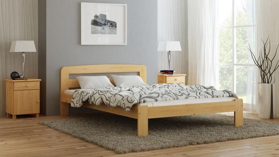 Meble Magnat łóżko drewniane sosnowe Sara 90 kolor olcha