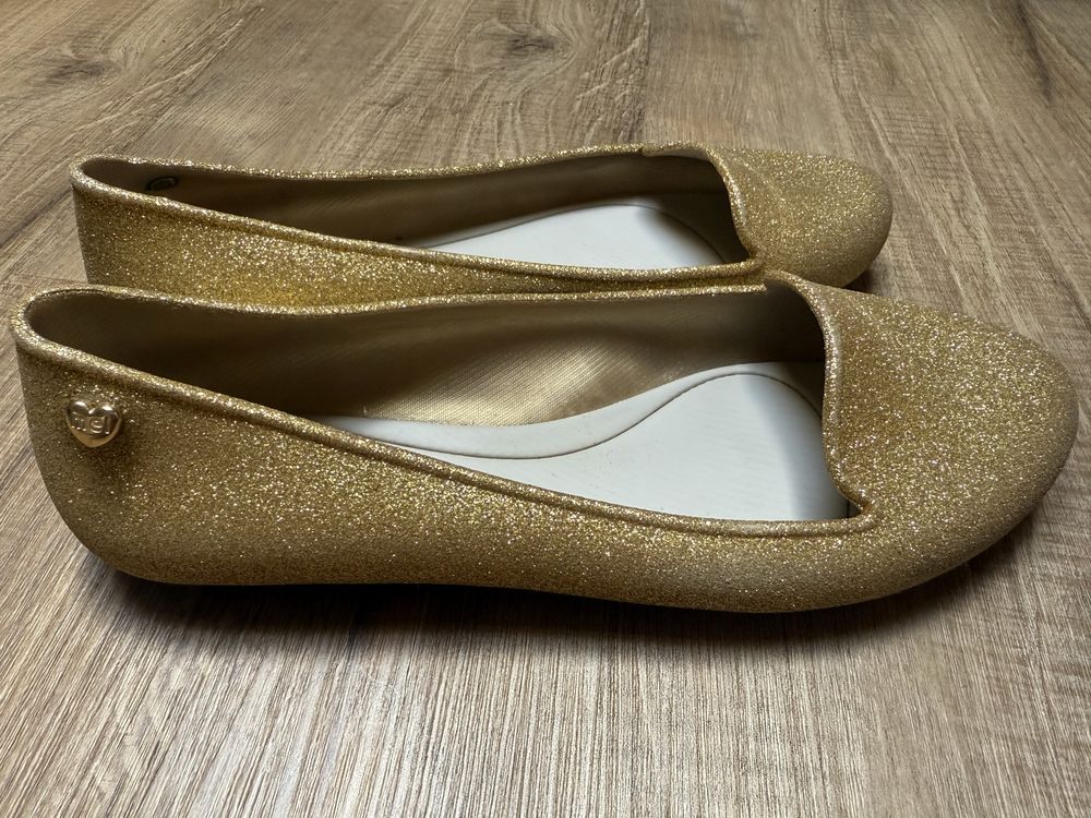 Melissa złote baleriny brokat 40
