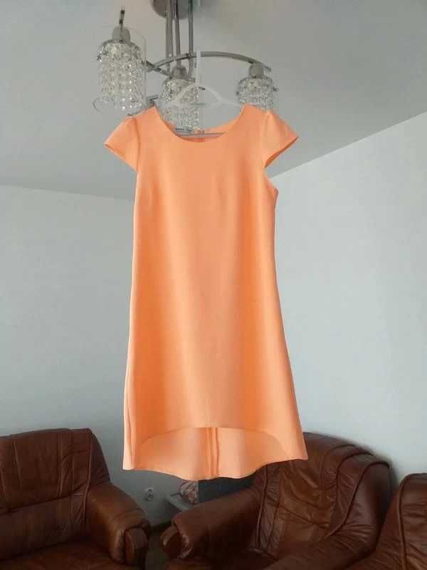 Oranżowa sukienka na lato, rozmiar 38