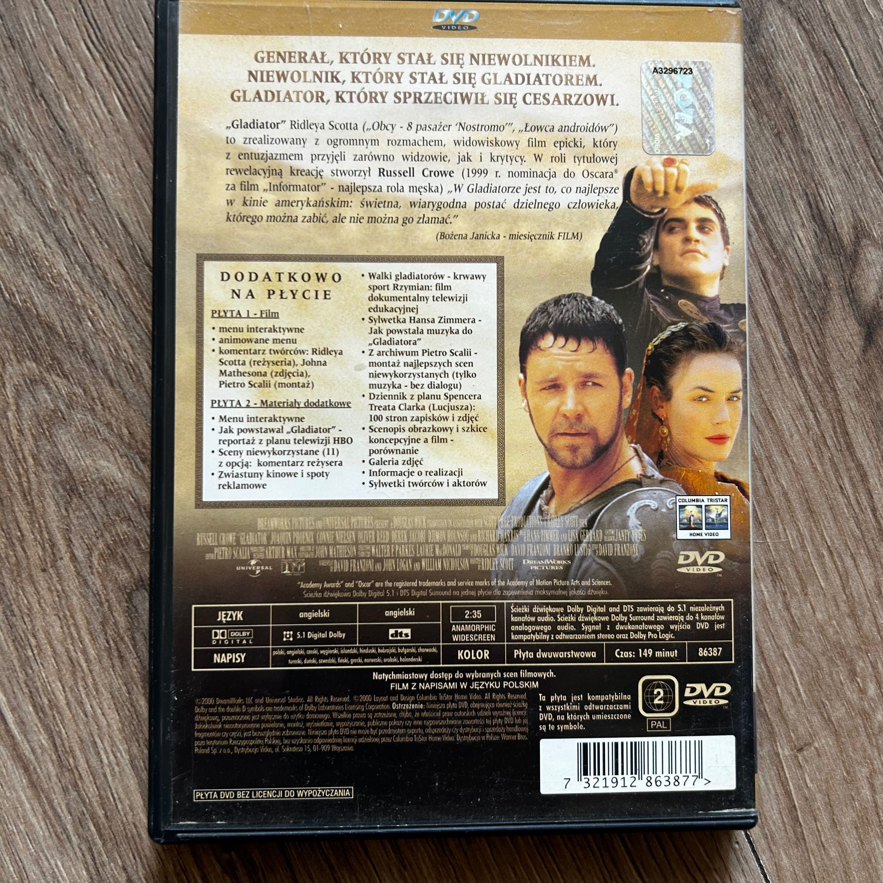 Gladiator film DVD x2