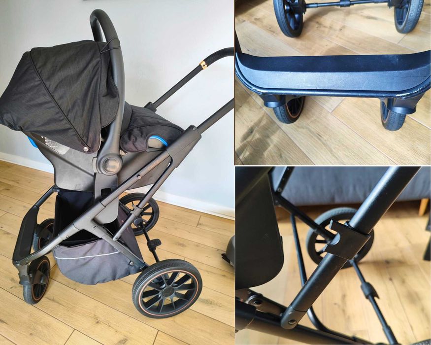 Wózek Cavoe AXO Meteorite zestaw 3 w 1 + baza ISOFIX + dodatki
