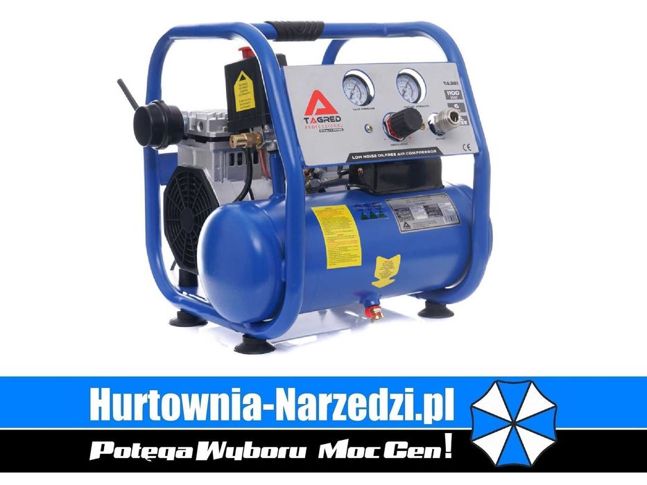 Kompresor bezolejowy dwutłokowy 6L sprężarka dwutłokowa bezolejowa