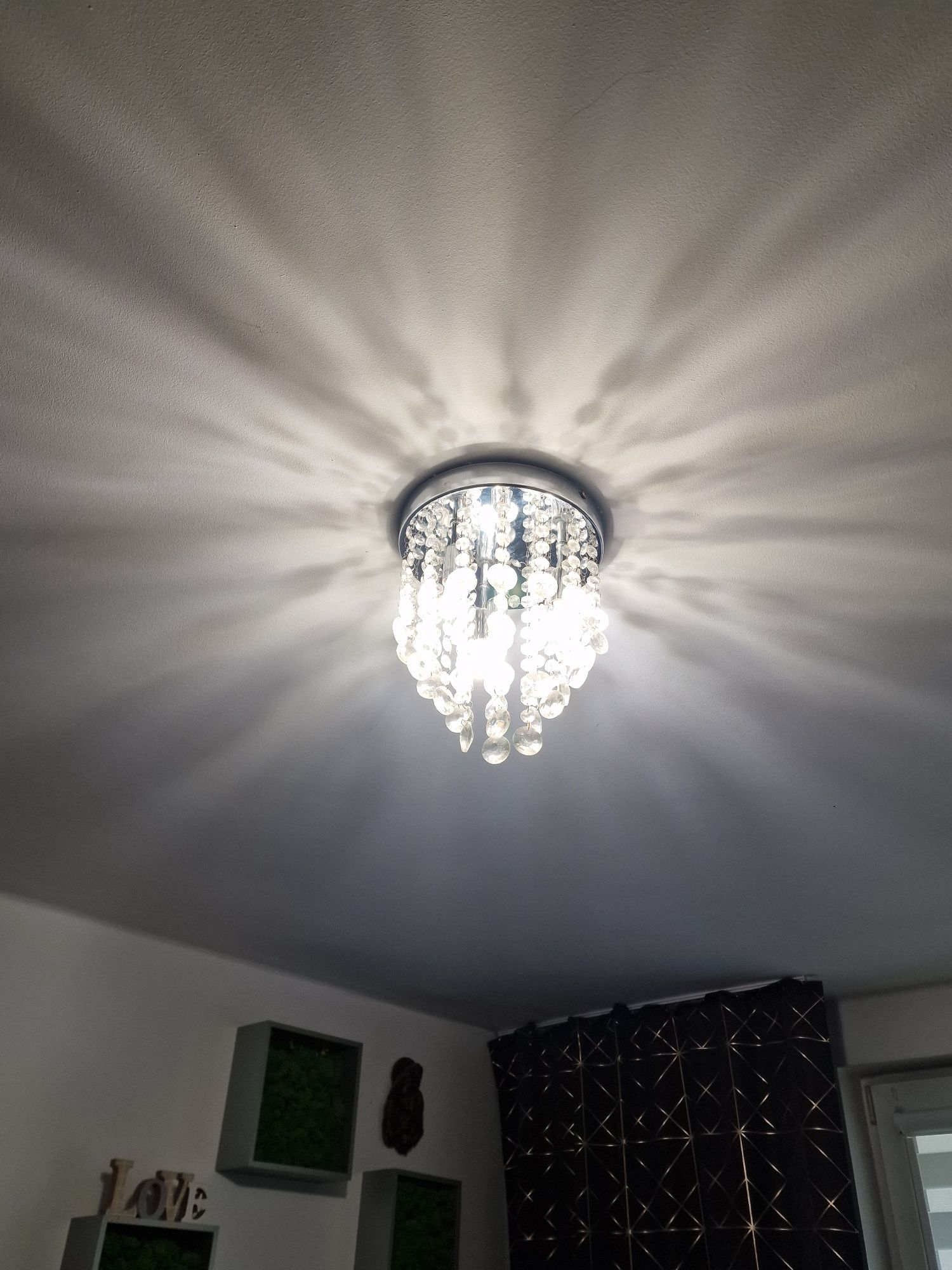 Żyrandol lampa led sufitowa z kryształkami + żarówki