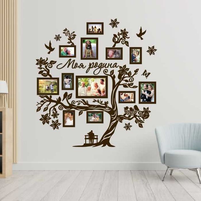 Сімейне дерево на стіну колаж, родинне дерево фоторамка,