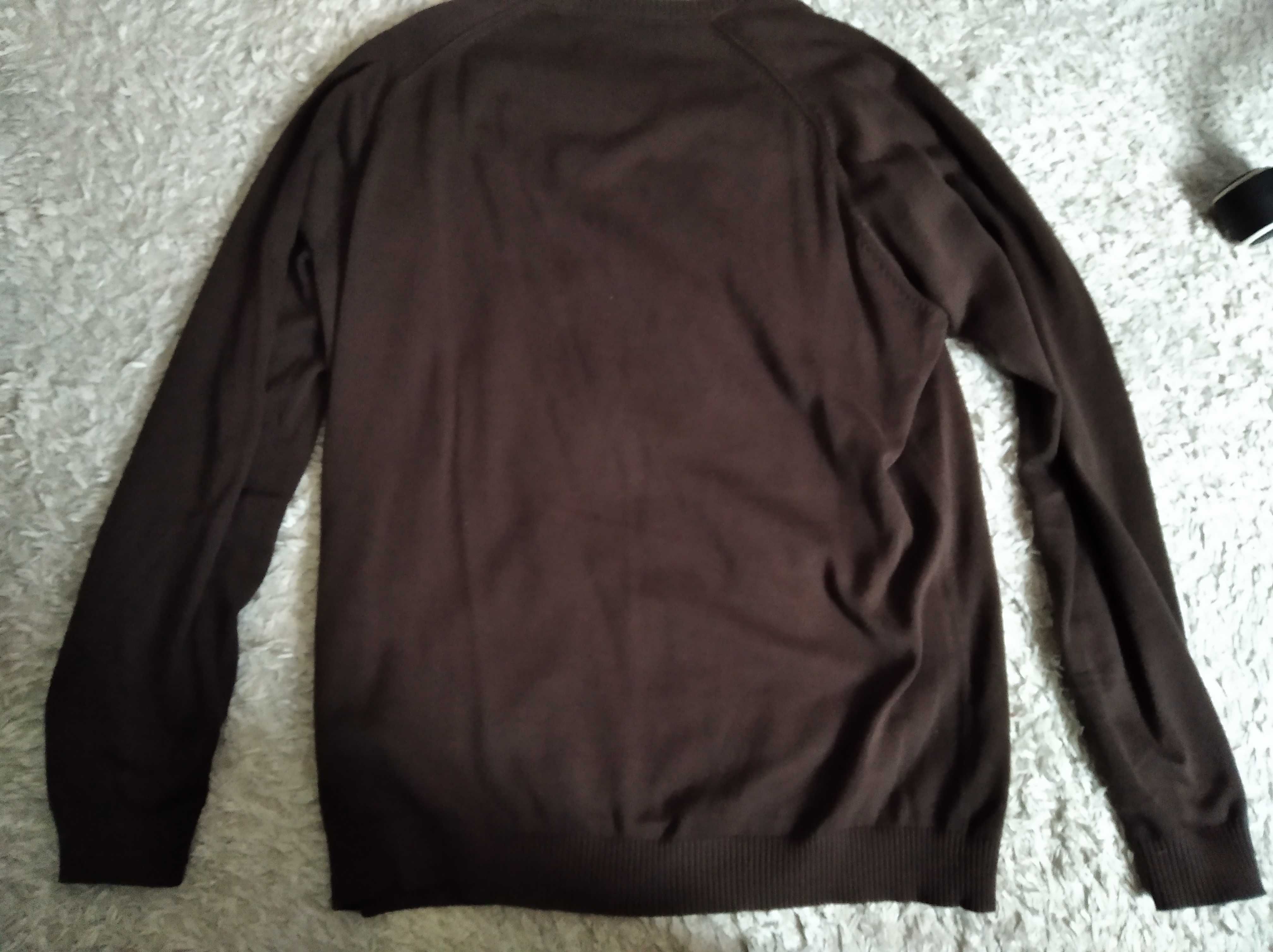 Męski brązowy sweterek Springfield rozmiar L dla wzrostu 175-185 cm