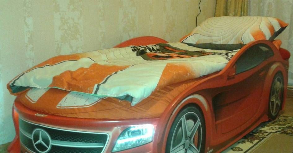 Кровать машина/ліжко машинка/диван машина +ортопедичний матрас