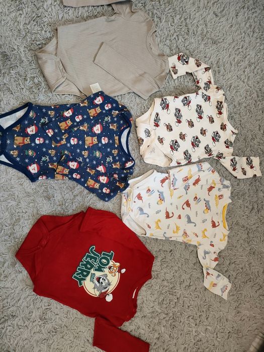 Paczka 5 sztuk body z długim rękawem chłopięcych, rozmiar 86