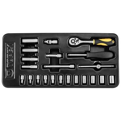 Klucze nasadowe 1/4 zestaw 22szt wkład Topex