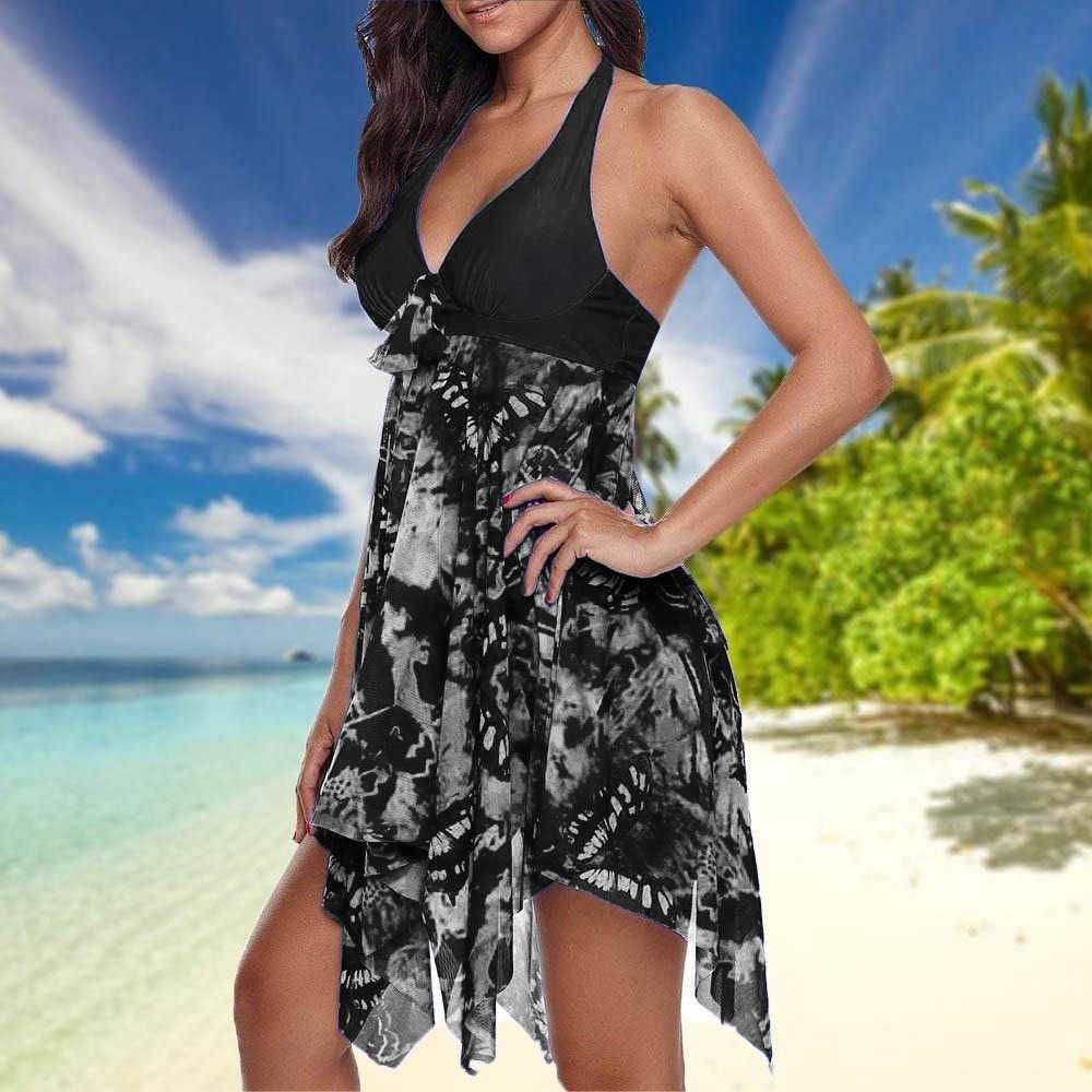 Bikini Tankini Damski Strój Kąpielowy Szorty Sukienka Kostium M