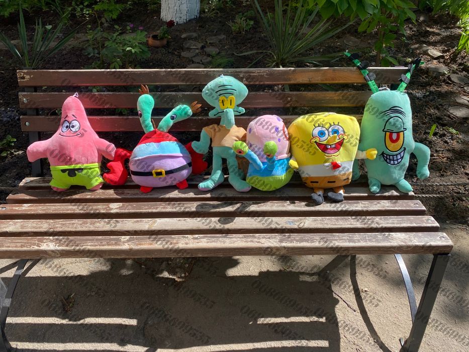 Іграшки із мультфільму спанч боб 35-40 см , губка боб , патрік