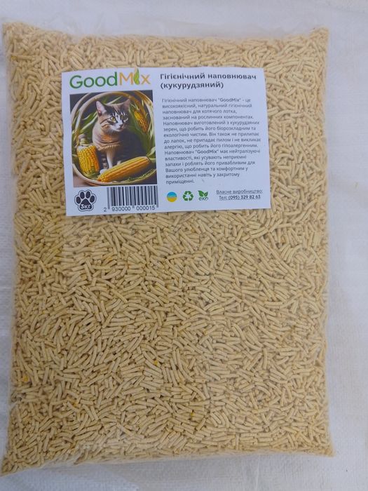 Наповнювач котячий 3 кг (соя, кукурудза)