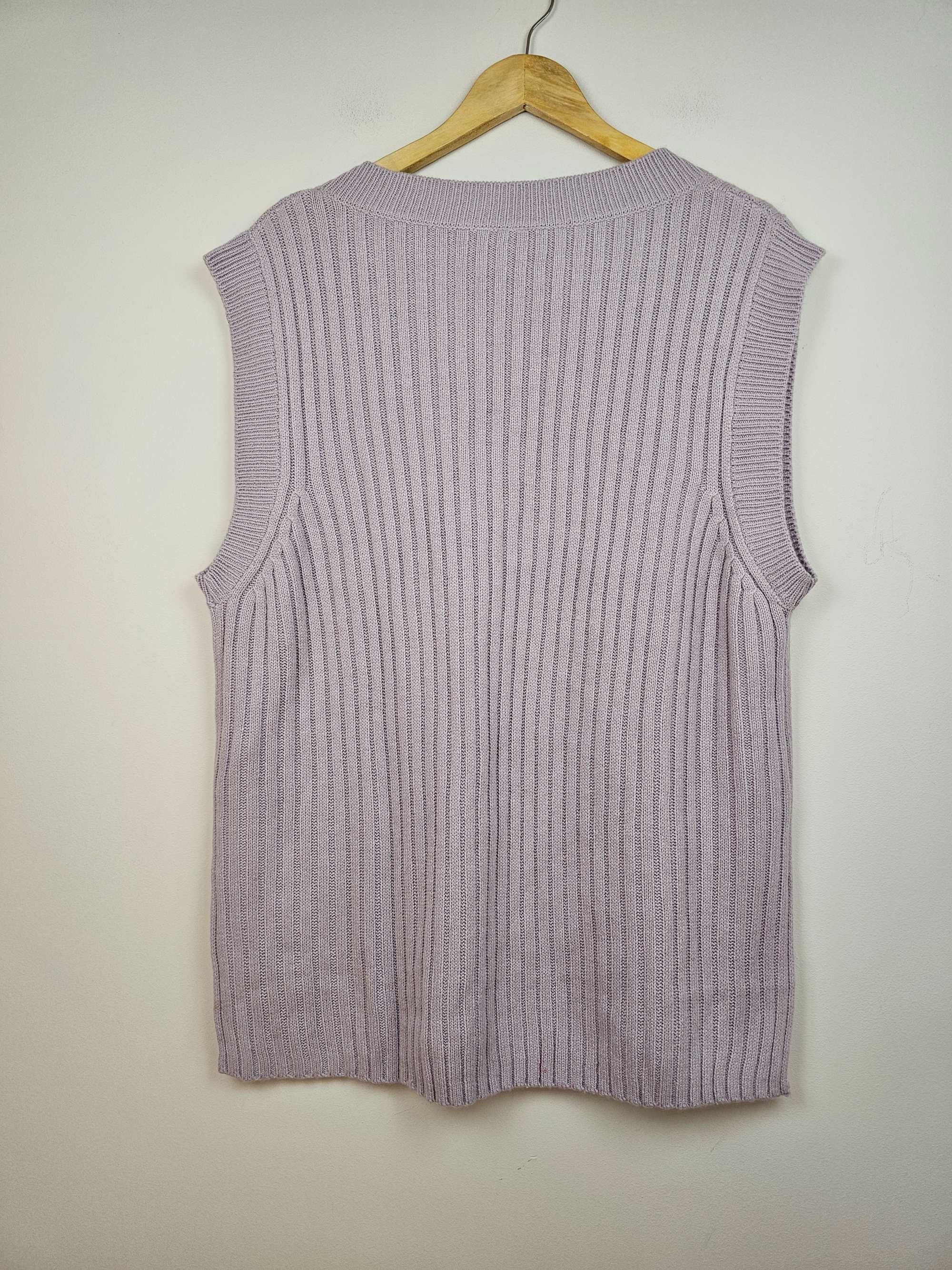 Liliowa kamizelka bezrękawnik sweter damska H&M r. 40/42 Nowy