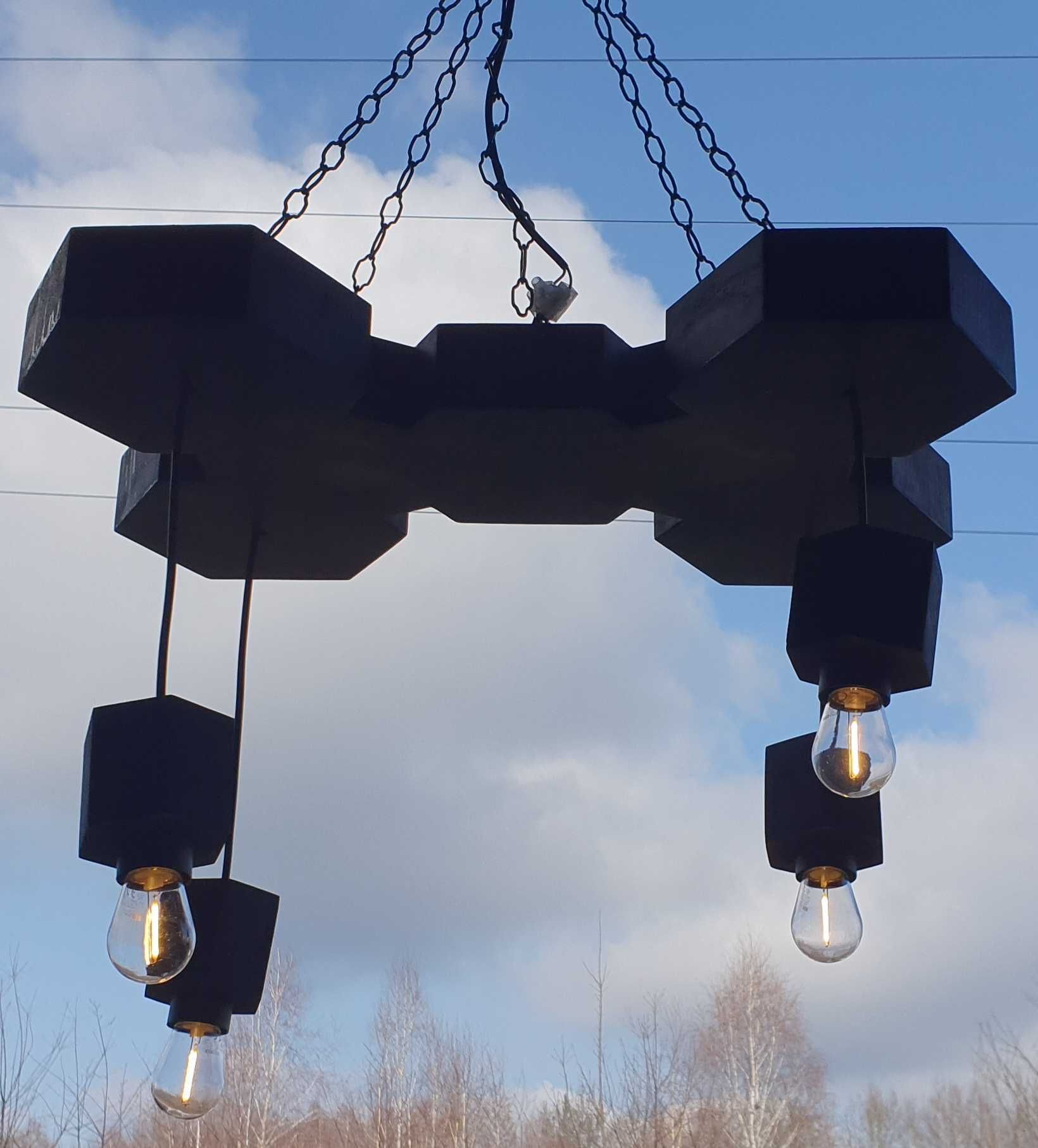 Lampa wisząca HEXA 58x40x6 Dąb