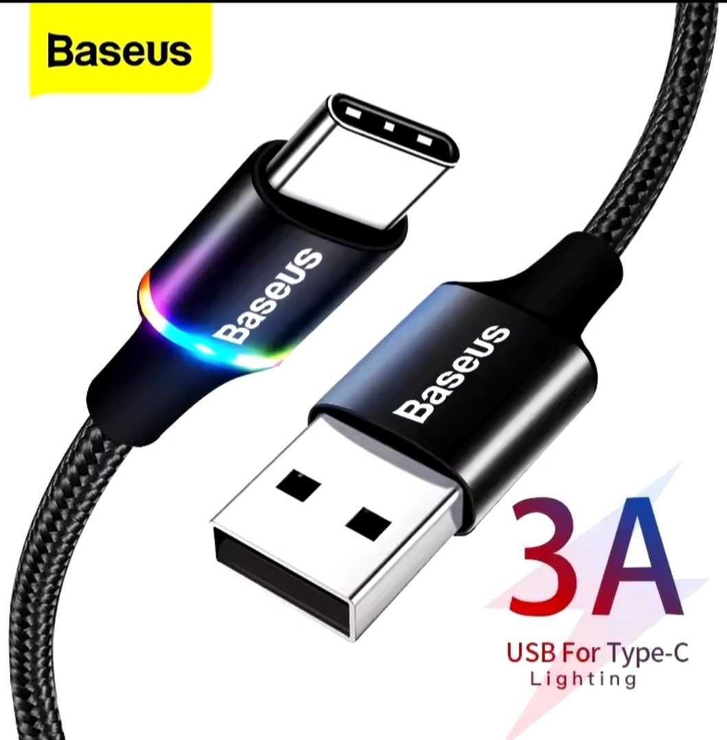 Кабель зарядки Baseus, 3A, 1м, Type-C