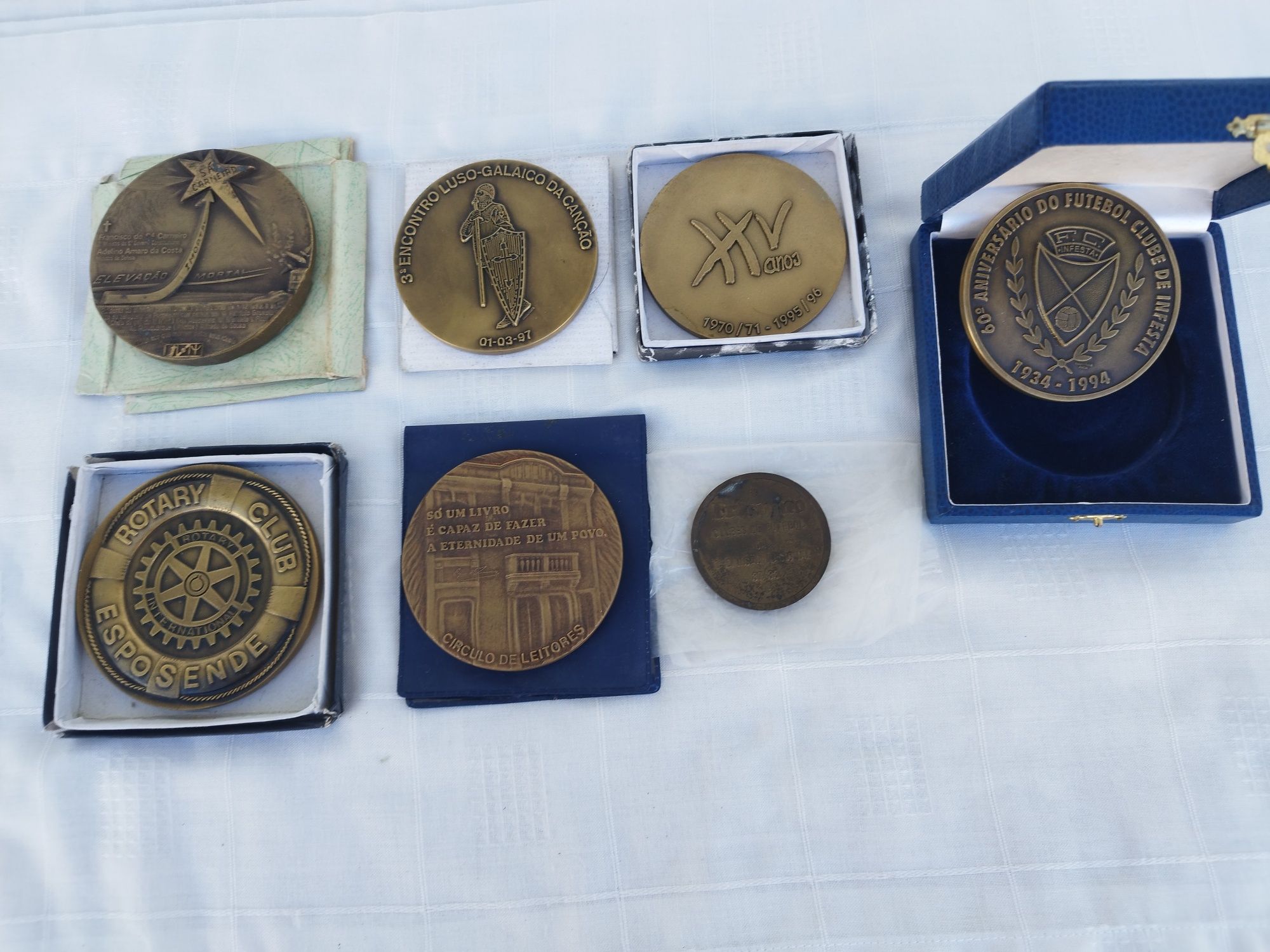 7 medalhas bronze motivos variados