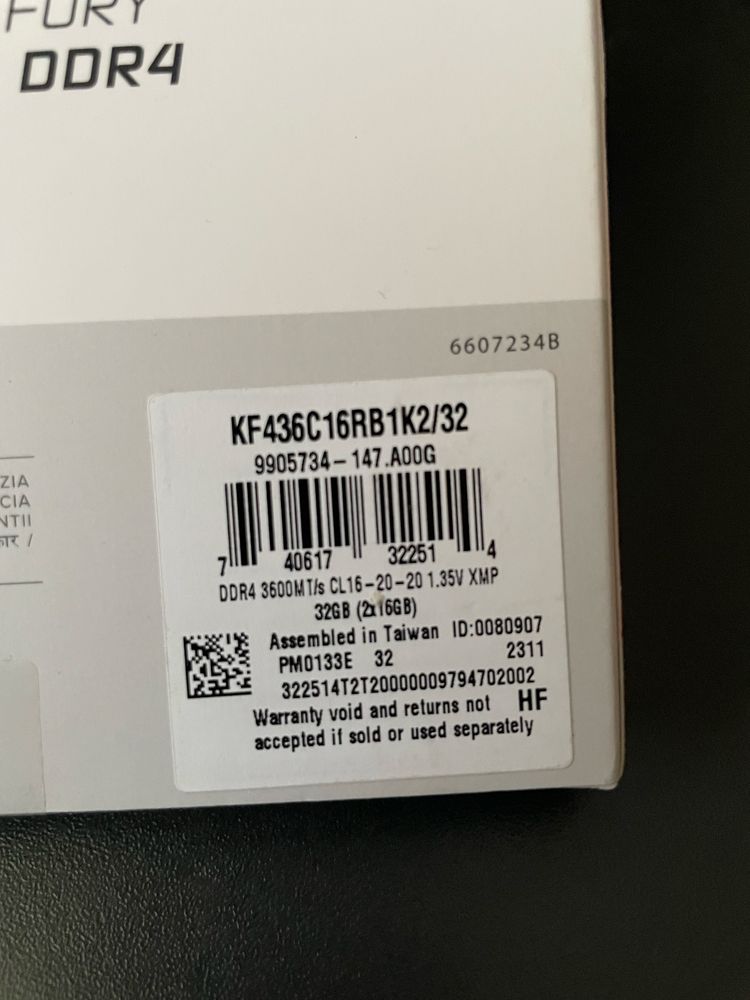 Ramy 32gb 2x16gb 3600mhz ddr4