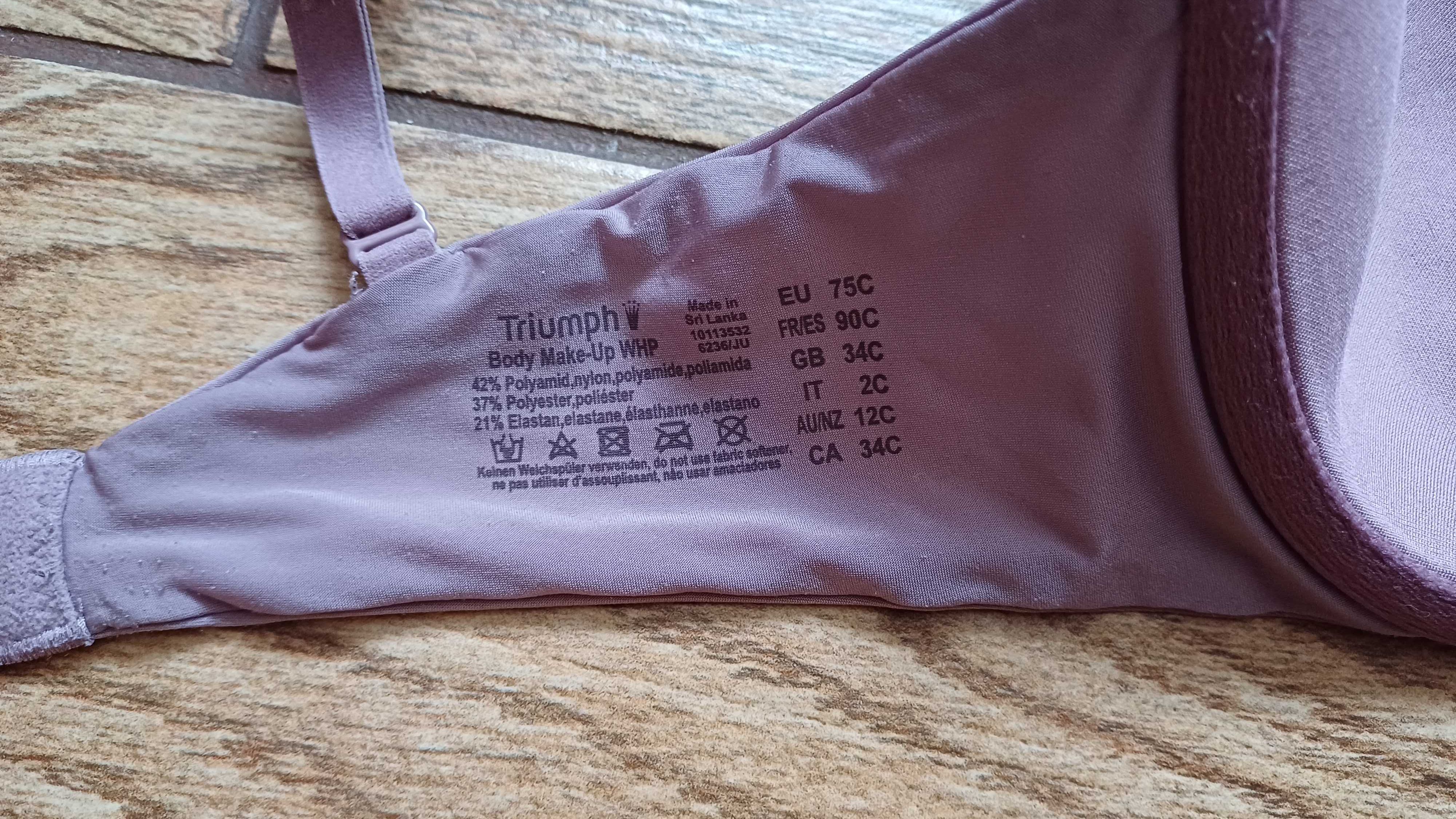 Fioletowy# liliowy biustonosz Triumph Body Make Up WHP r. 75 C