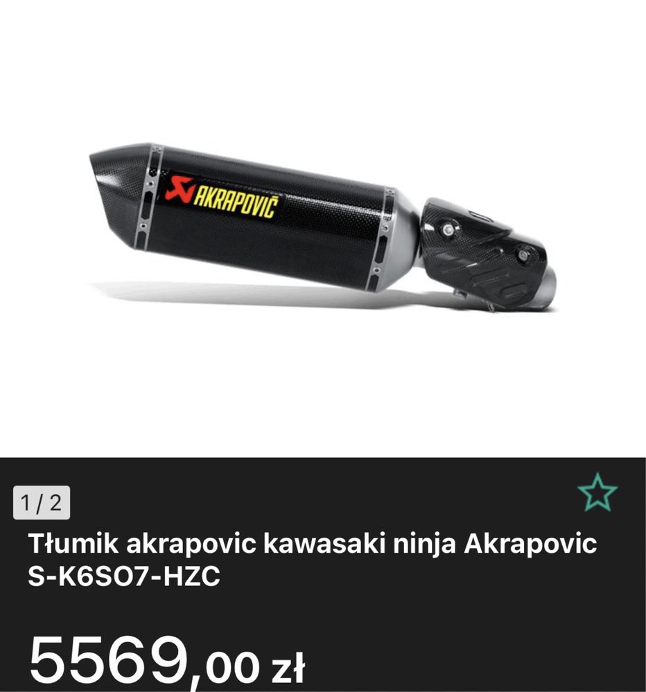 Nowy Wydech Tłumik akrapovic kawasaki ninja ZX6R Akrapovic ZX-6R N77