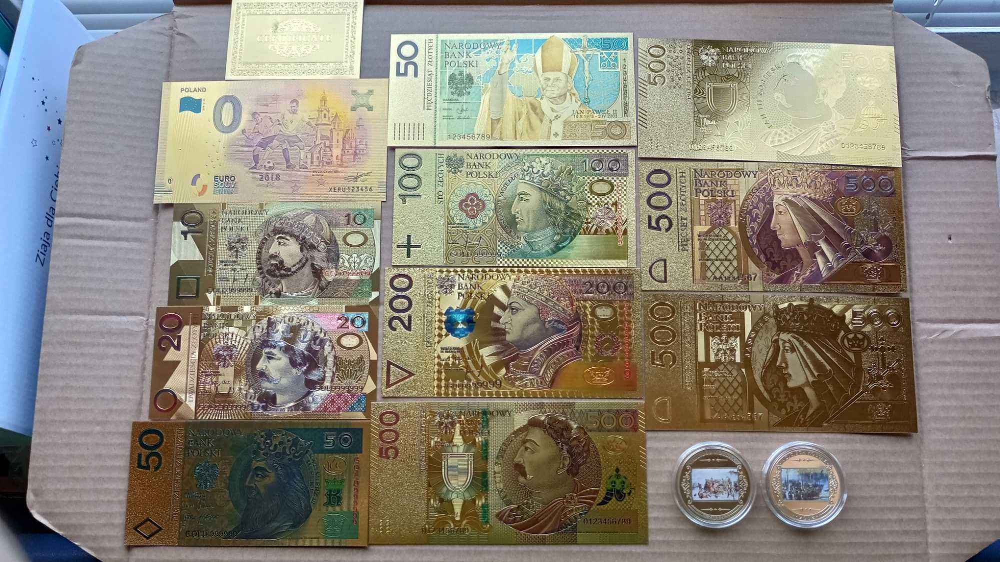 Stare monety L Złoto Medale Droga do Wolności Banknoty 3RP plus album