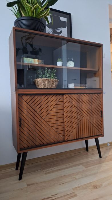 Biblioteczka prl szafka regał witryn komoda a