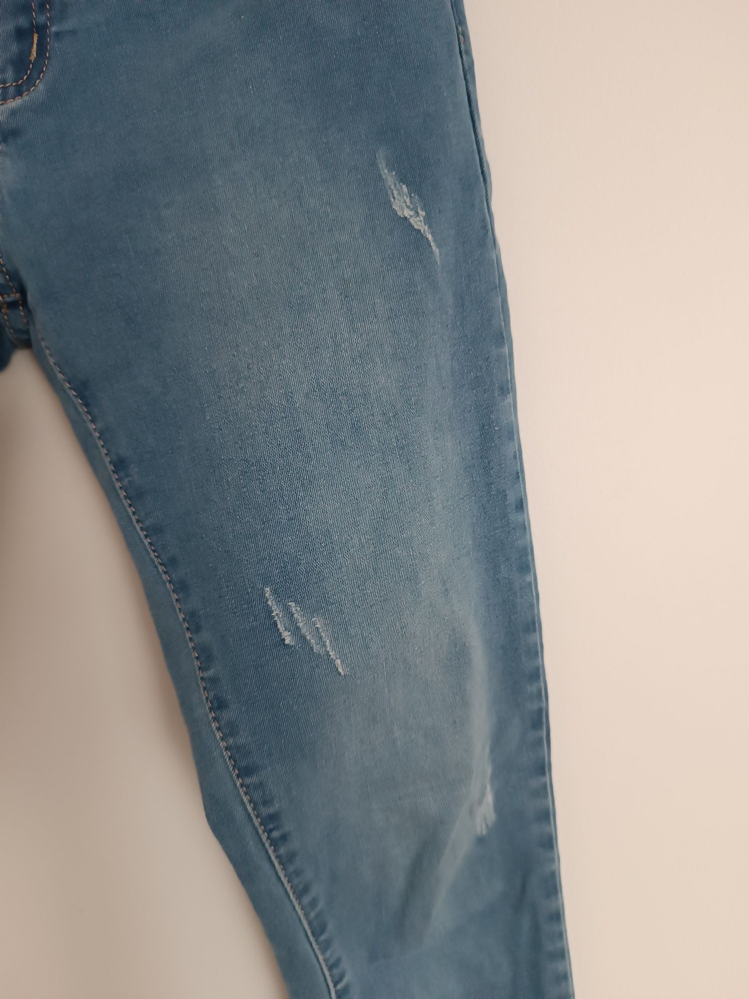 Ds fashion spodnie damskie jeansy 36 S niebieskie z przetarciami rurki