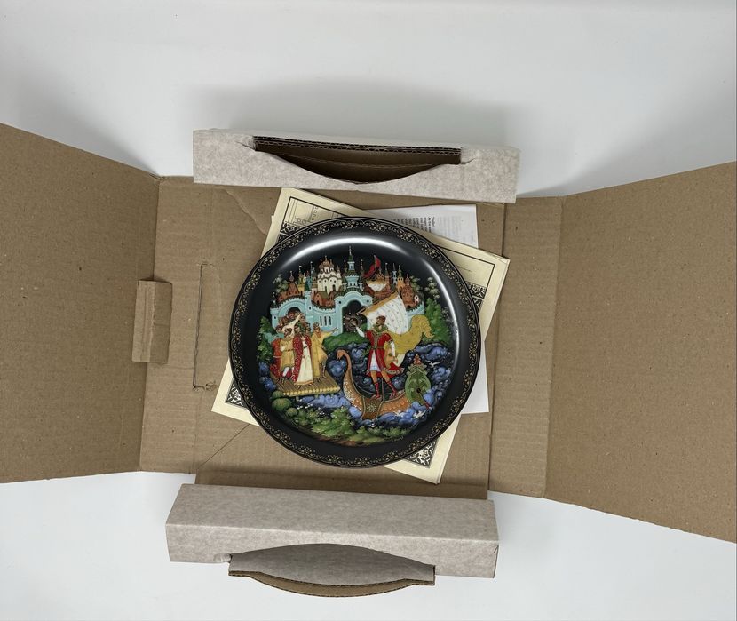 Коллекционная настенная тарелка Садко Палех ЛФЗ