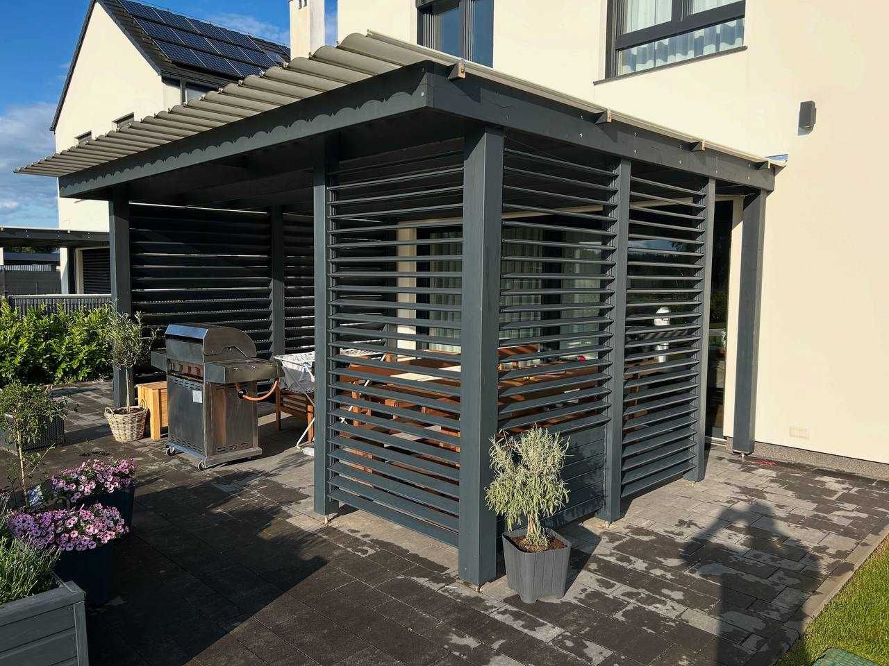Wiata, altany, zadaszenie,pergola przyscienna,domki ogrodowe