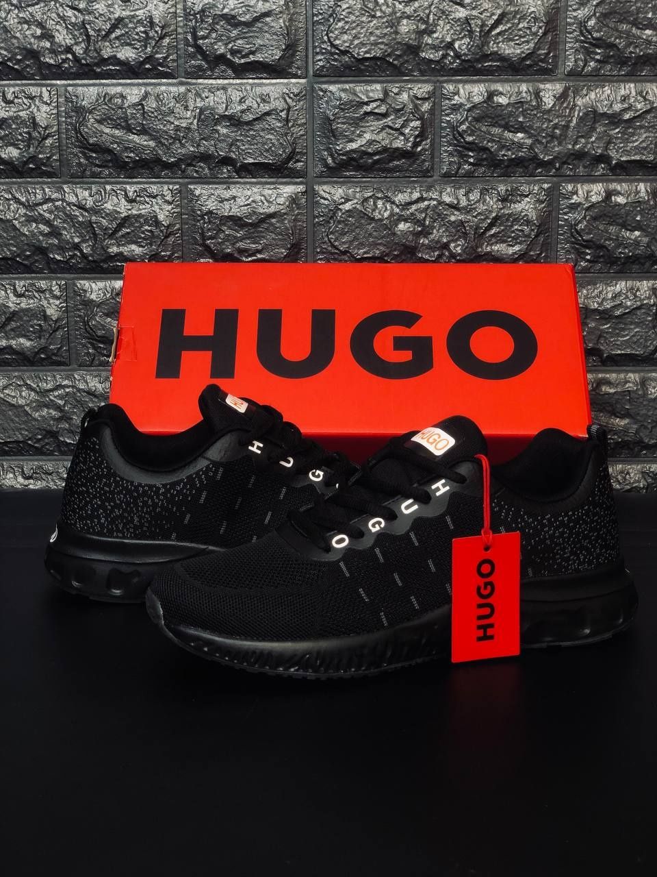 Мужские кроссовки Hugo Boss Черные летние кроссовки Hugo Boss