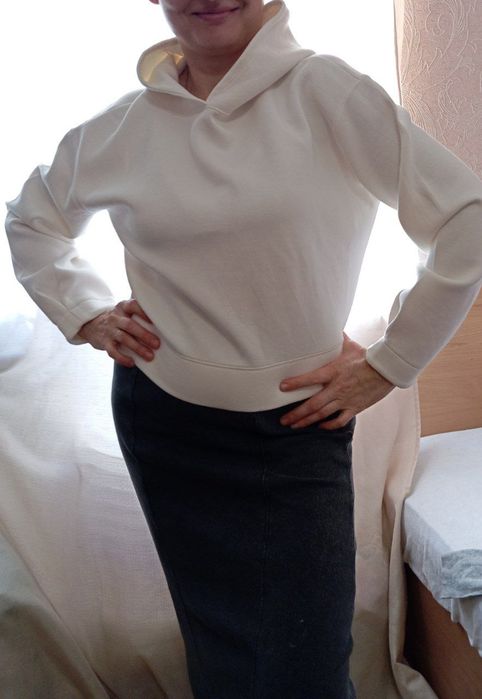 Худи толстовка бело, юбка макси варенка