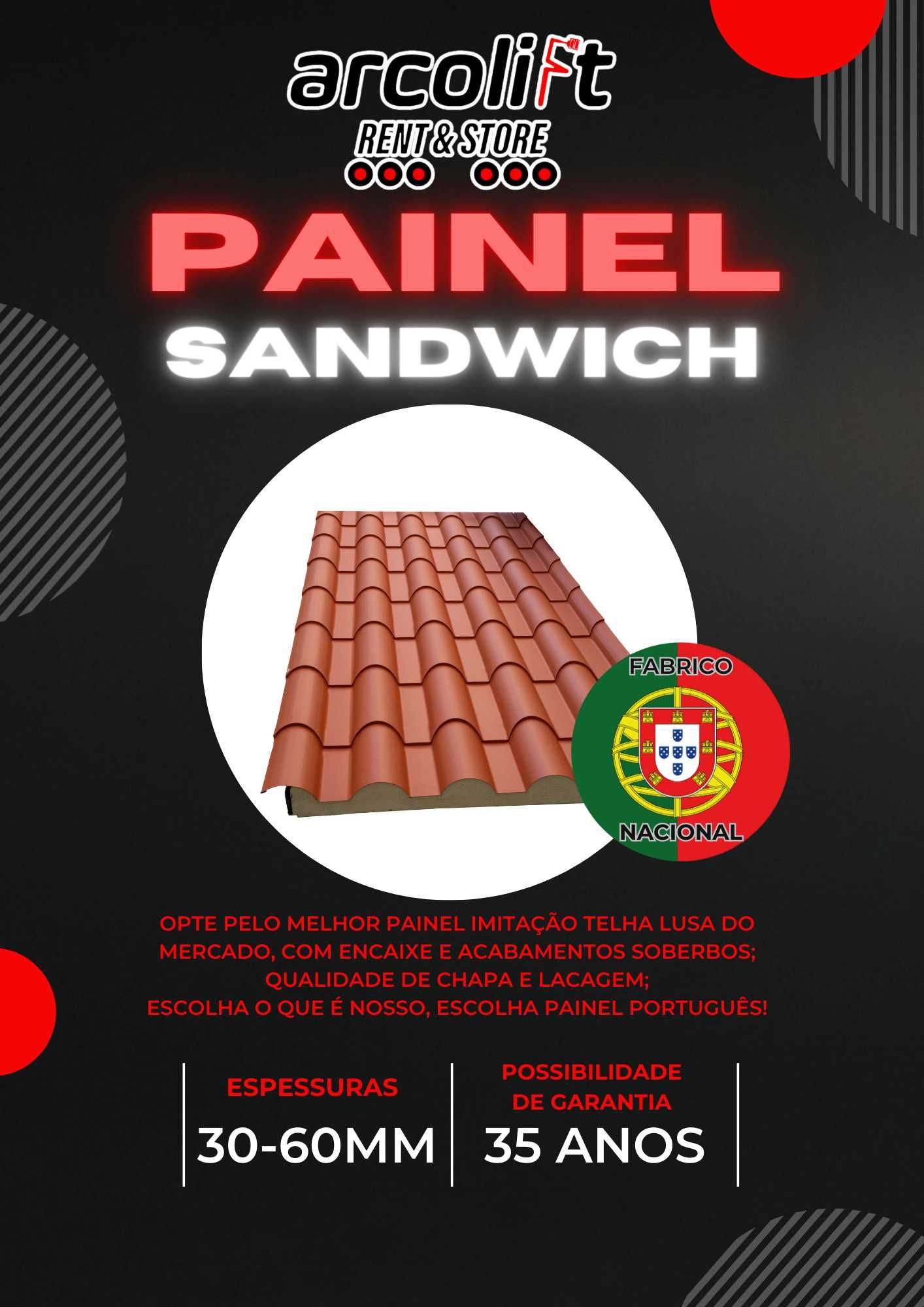 Painel Sandwich Imitação Telha Lusa de Qualidade NACIONAL!