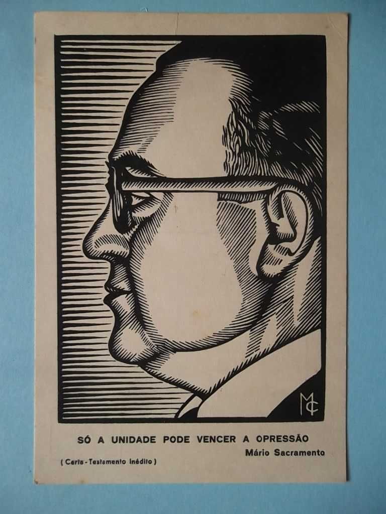 Raro postal de MÁRIO SACRAMENTO evocativo da sua morte (1969)
