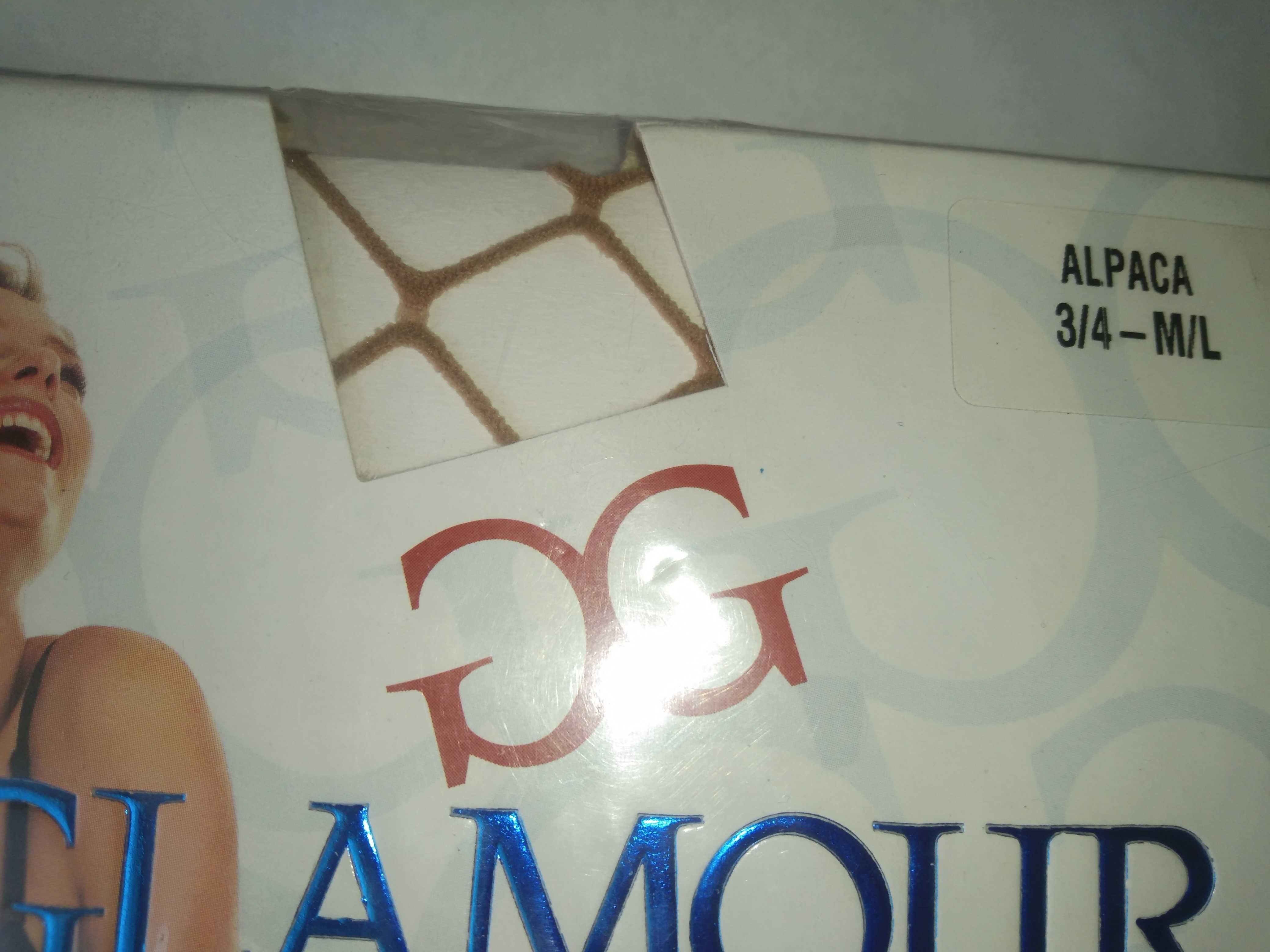 Колготки Glamour Италия в крупную сетку 3/4р.