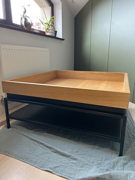 Drewniany stolik kawowy DEESIGN STUDIO industrialny/minimalistyczny