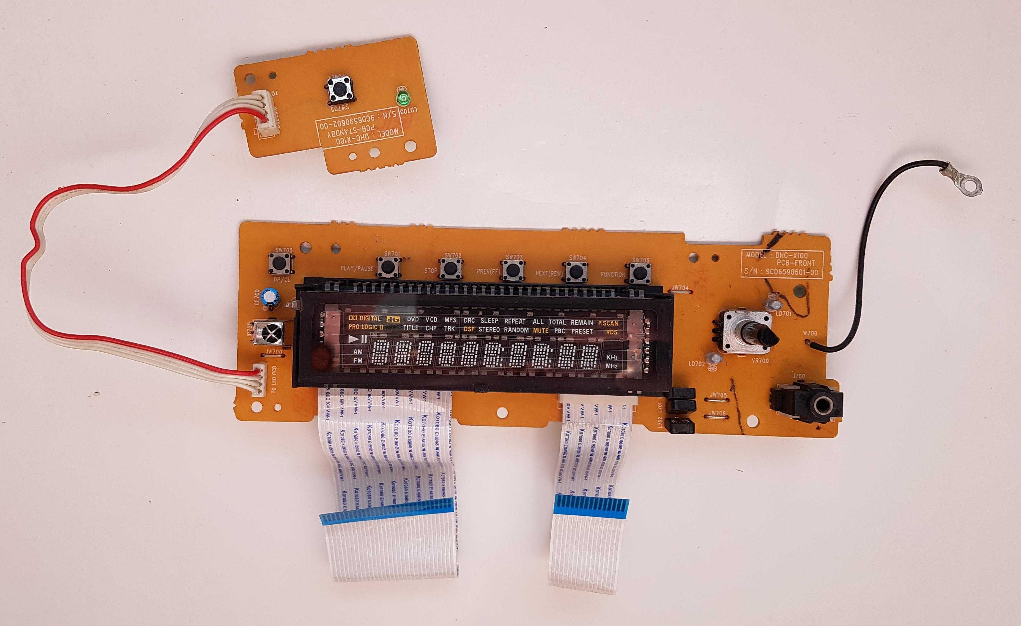 Daewoo DHC-X100 wyświetlacz kino domowe PCB Front płytka