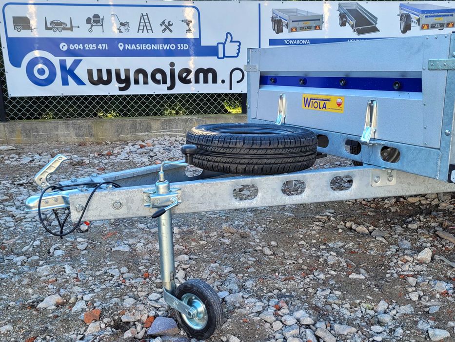 Wypożyczalnia Wynajem Przyczep WIOLA Plandeka Zdejmowane burty Mocna!