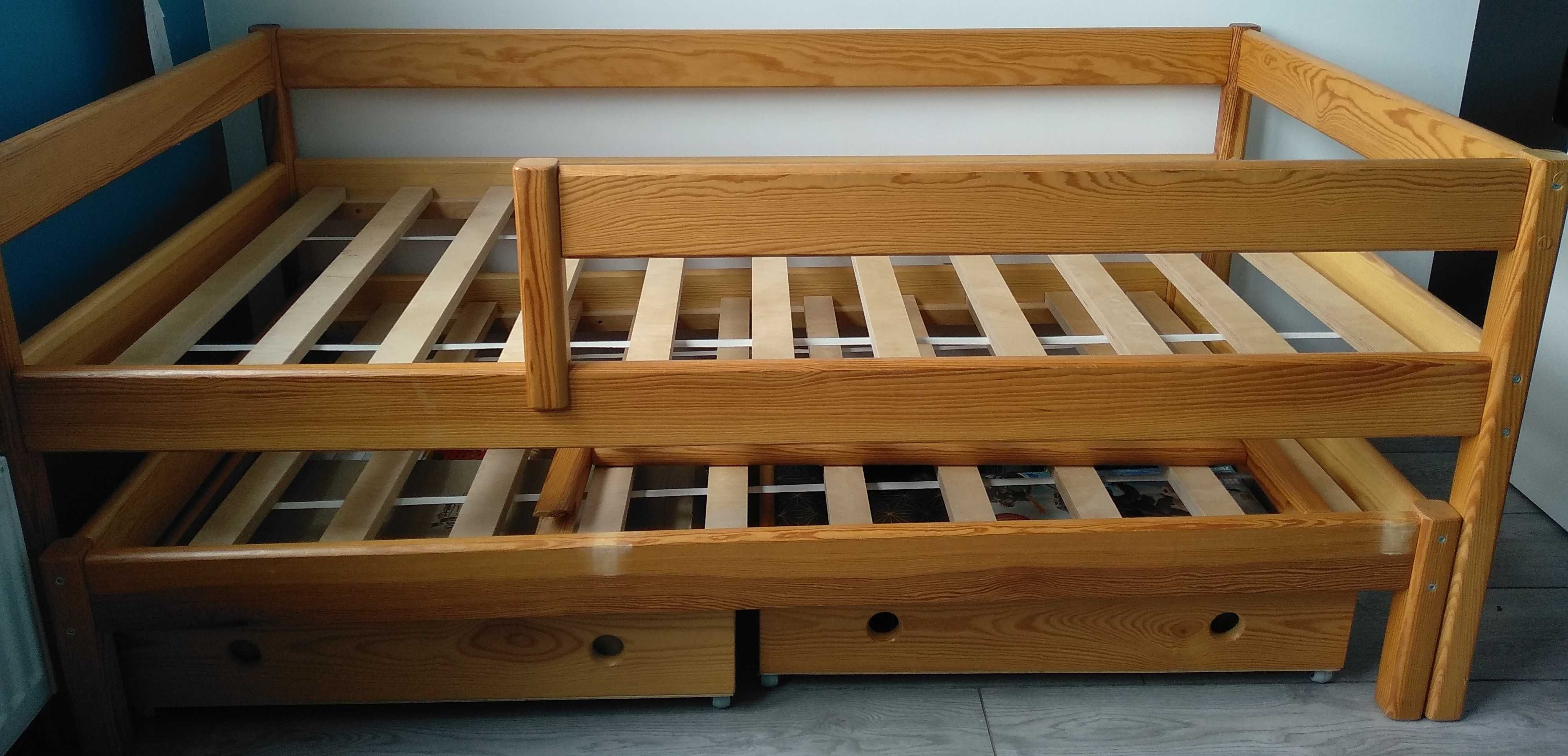 łóżeczko dziecięce podwójne, piętrowe, wysuwane 80x160