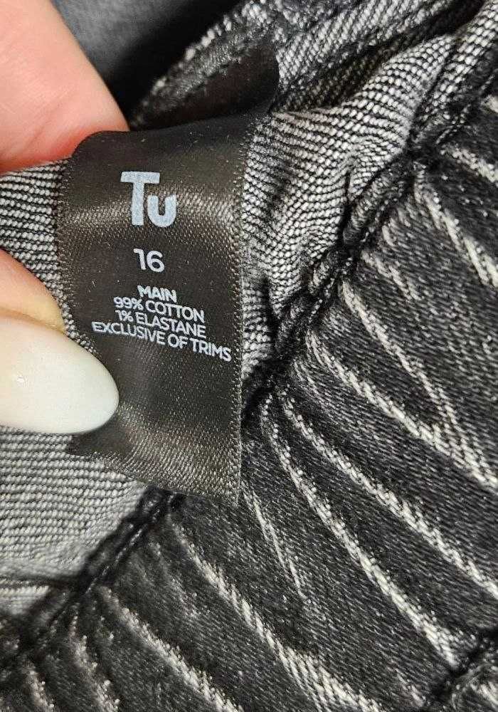 Джинсы мом TU графит с резинкой на талии, р. XL/2XL