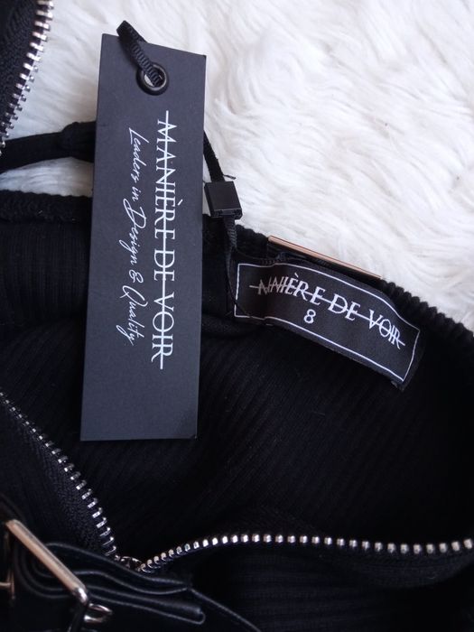 Боді рубчик Maniere de Noir,боді чорне,боді еротичне з ременями