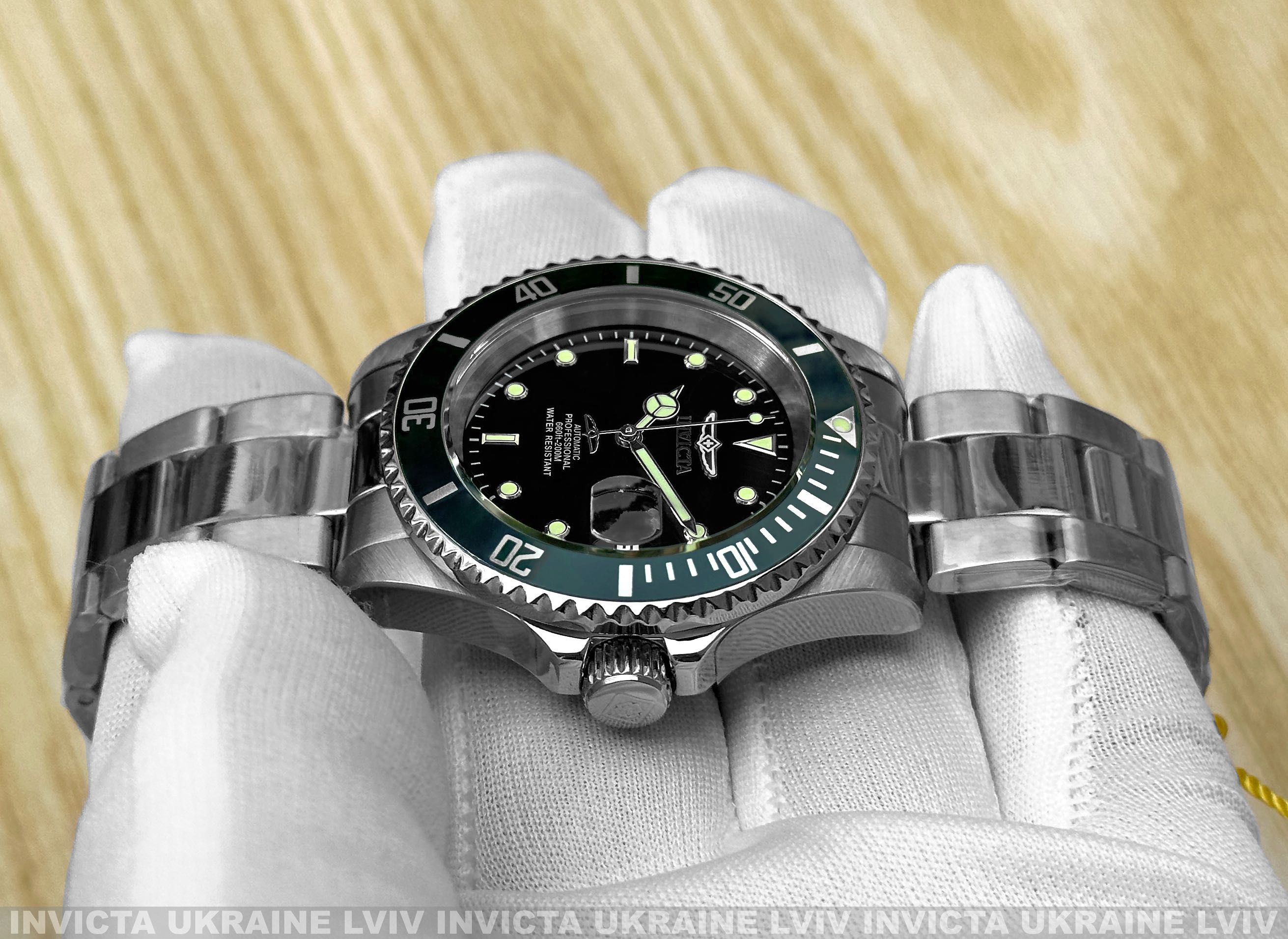 Мужские часы Invicta 35693 Pro Diver Automatic 40 мм. Green 200 MT