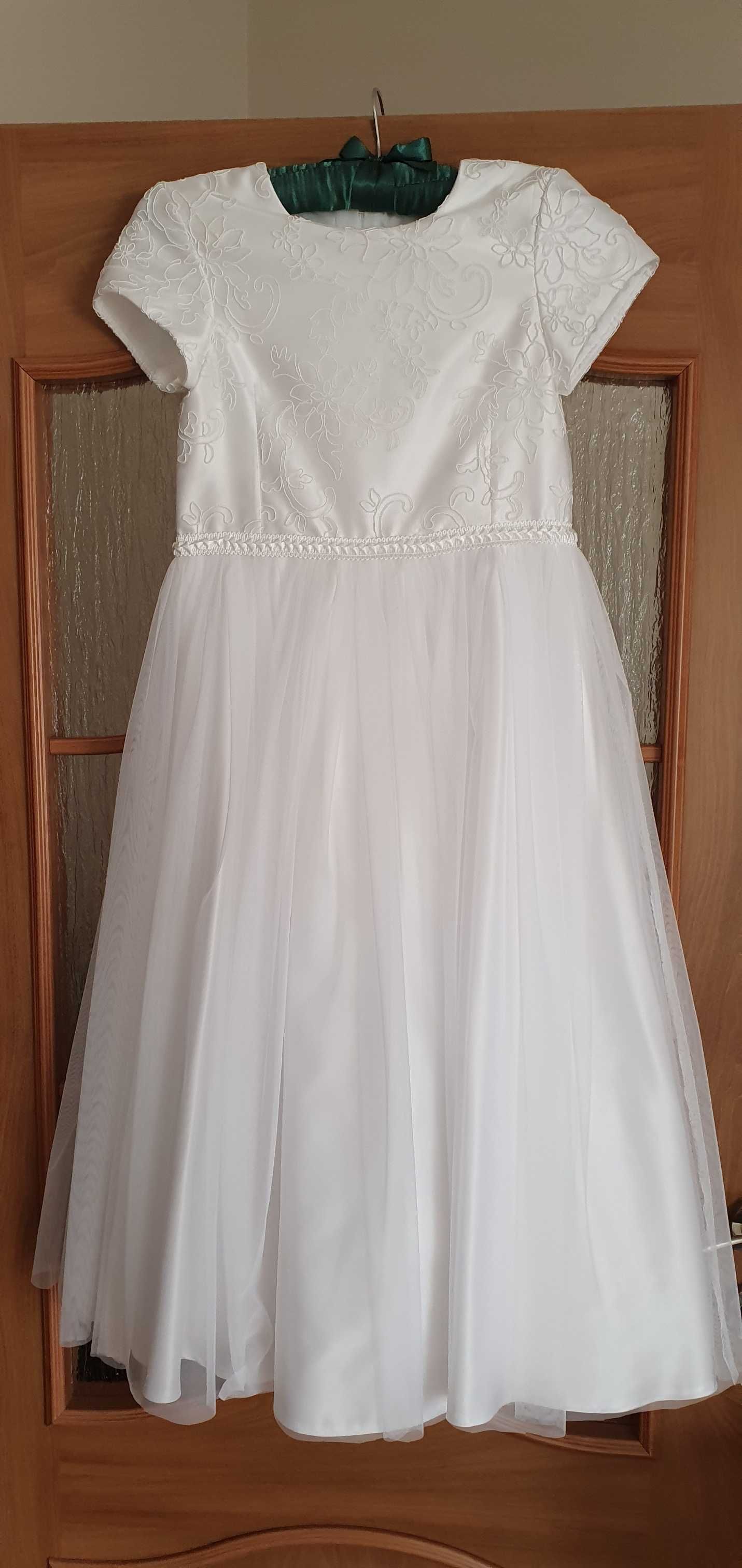 Biała suknia, sukienka komunijna + torebka