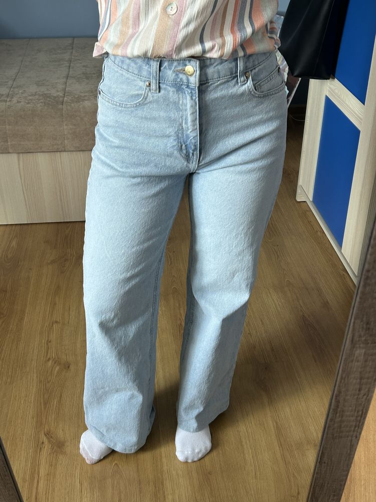 Jeansy damskie wide leg petite H&M S/36
