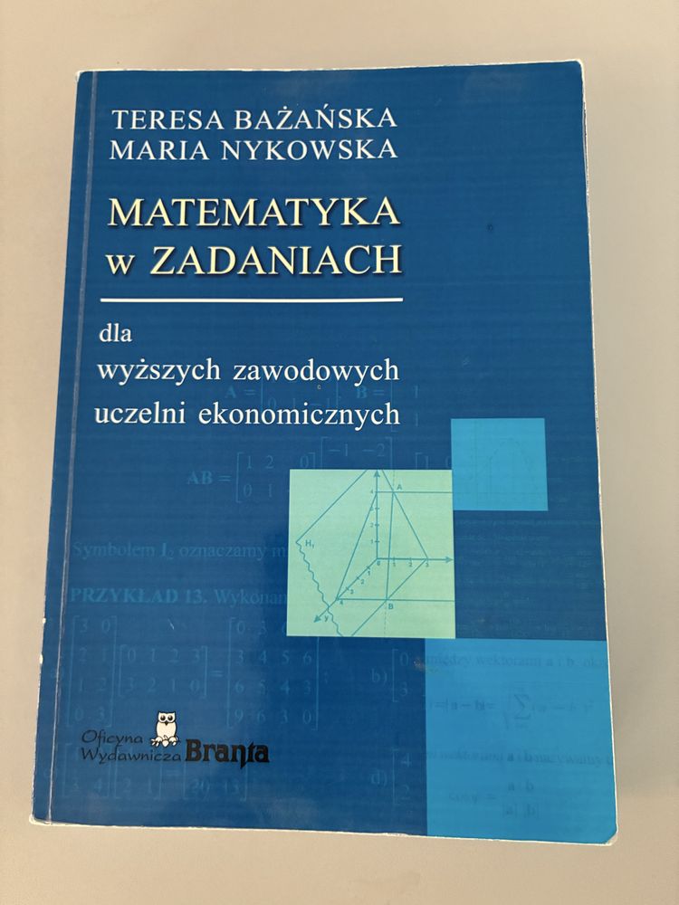 Matematyka w zadaniach – Bażańska, Nykowska -Dla uczelni ekonomicznych