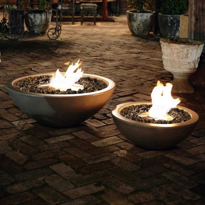 Lareiras decorativas em cimento , feitas a mao.